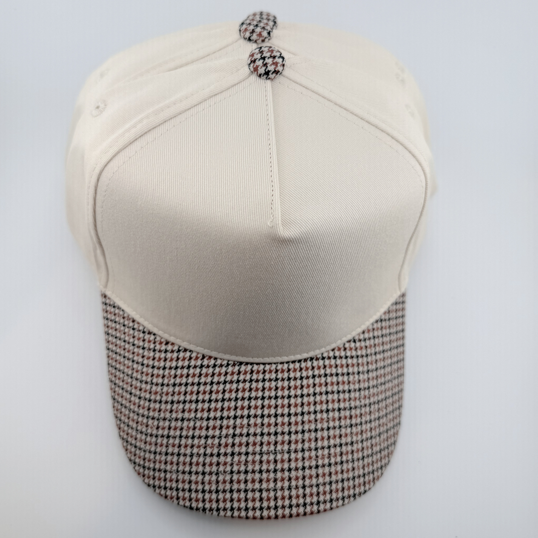 TEELUX - Cotton Structured Hat Blank -  SNAP BACK - Houndstooth