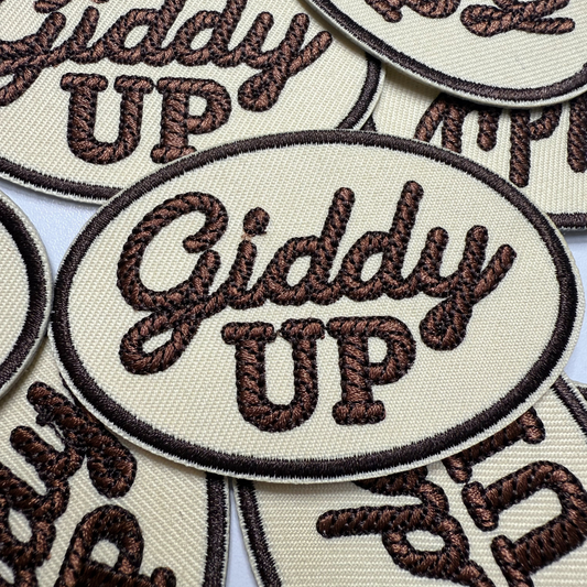3" Giddy UP - Embroidered Hat Patch