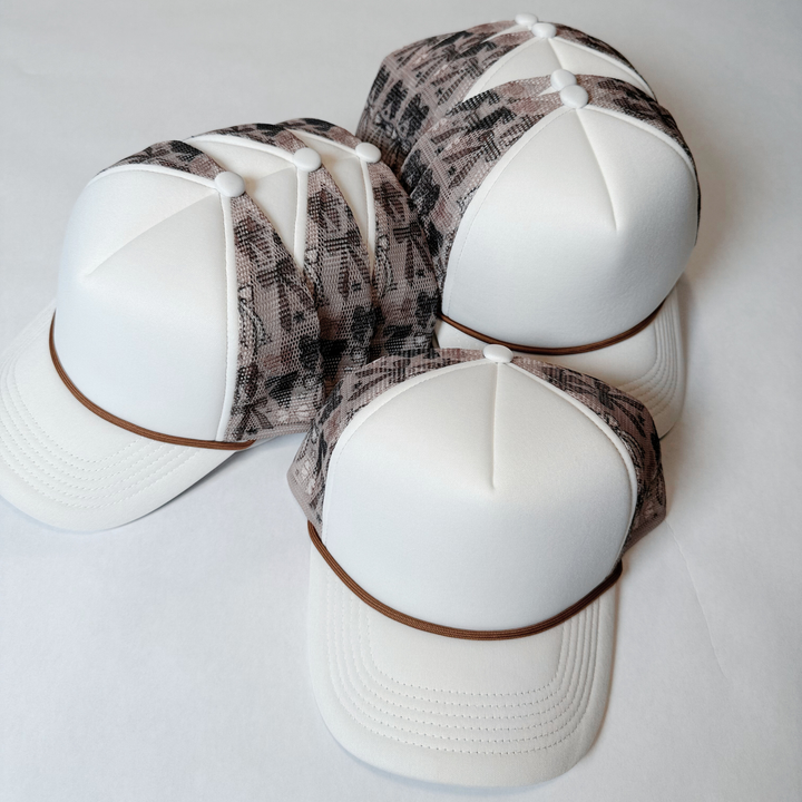 TEELUX - BOW TRUCKER HAT BLANK -  Neutral brown
