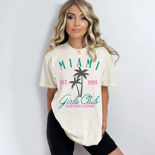 (shirt not included) Miami Girls Trip - Matte Clear Film Transfer