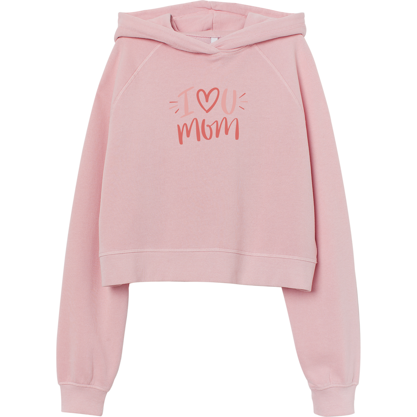 (shirt not included) I love you Mom (4 inch) Pocket - Matte Clear Film Transfer