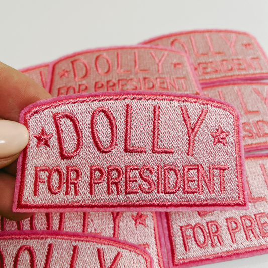 3"  DOLLY for President -  Embroidered Hat Patch