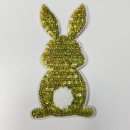 4 1/4" Sequin Bunny - Available in 3 different colors - Sequin Patch