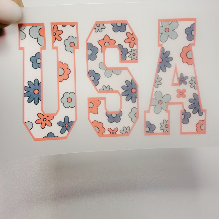 4" USA  - Hat / Pocket Size Transfer  - DTF COLD PEEL