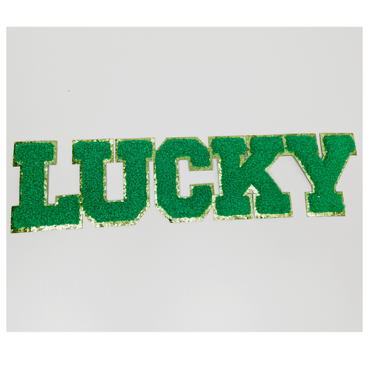 10.5” LUCKY in Green - Chenille Patch