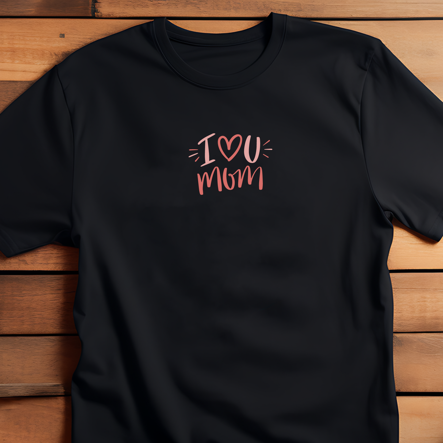 (shirt not included) I love you Mom (4 inch) Pocket - Matte Clear Film Transfer