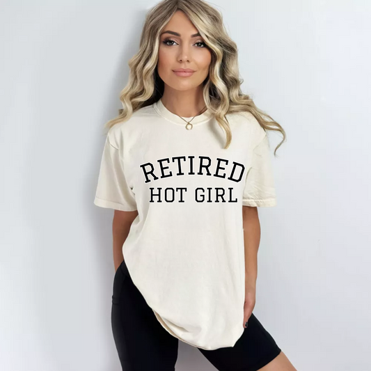 (Shirt not included) RETIRED HOT GIRL -  Black & White - Clear Film Transfer