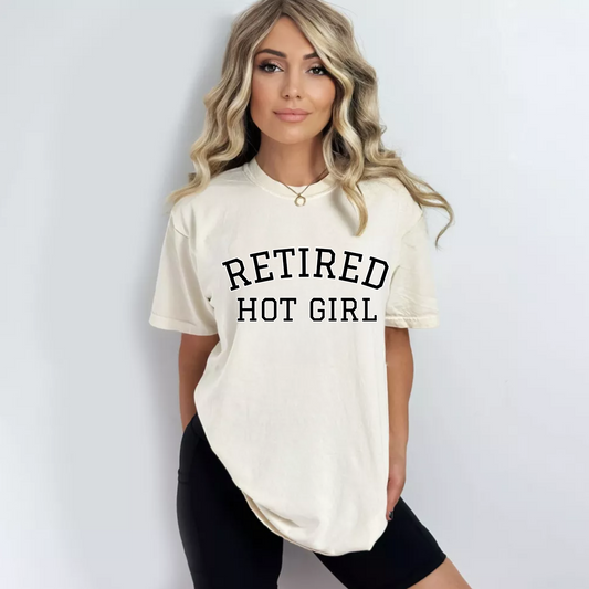 (Shirt not included) RETIRED HOT GIRL - Black & White - Clear Film Transfer