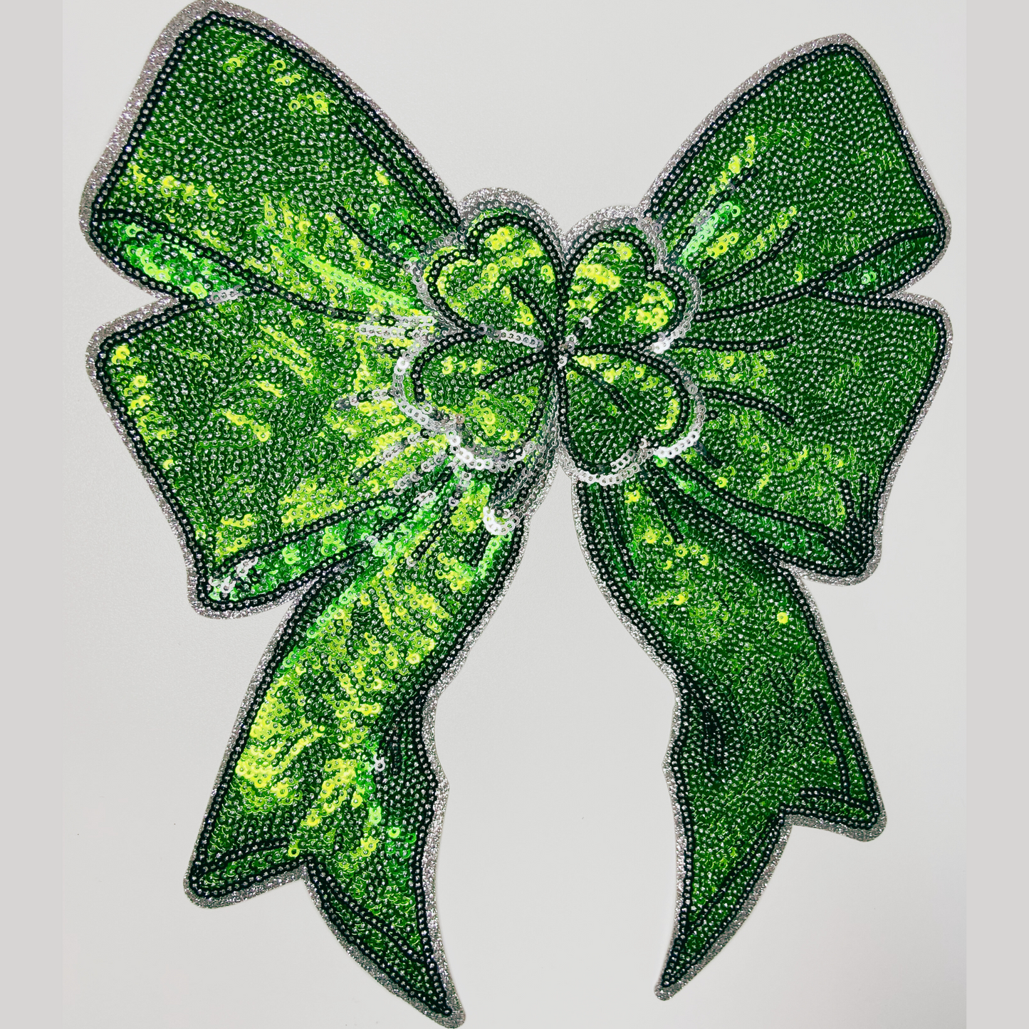 9.5" x 11” St. Patricks Day Bow - Sequin Patch