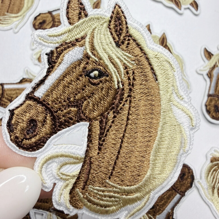 2.5" Horse Head -  Embroidered Hat Patch