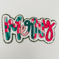 11" inch MERRY  multicolored - Chenille Patch