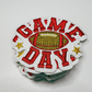 3"  GAME DAY in RED football  -  Embroidered Hat Patch