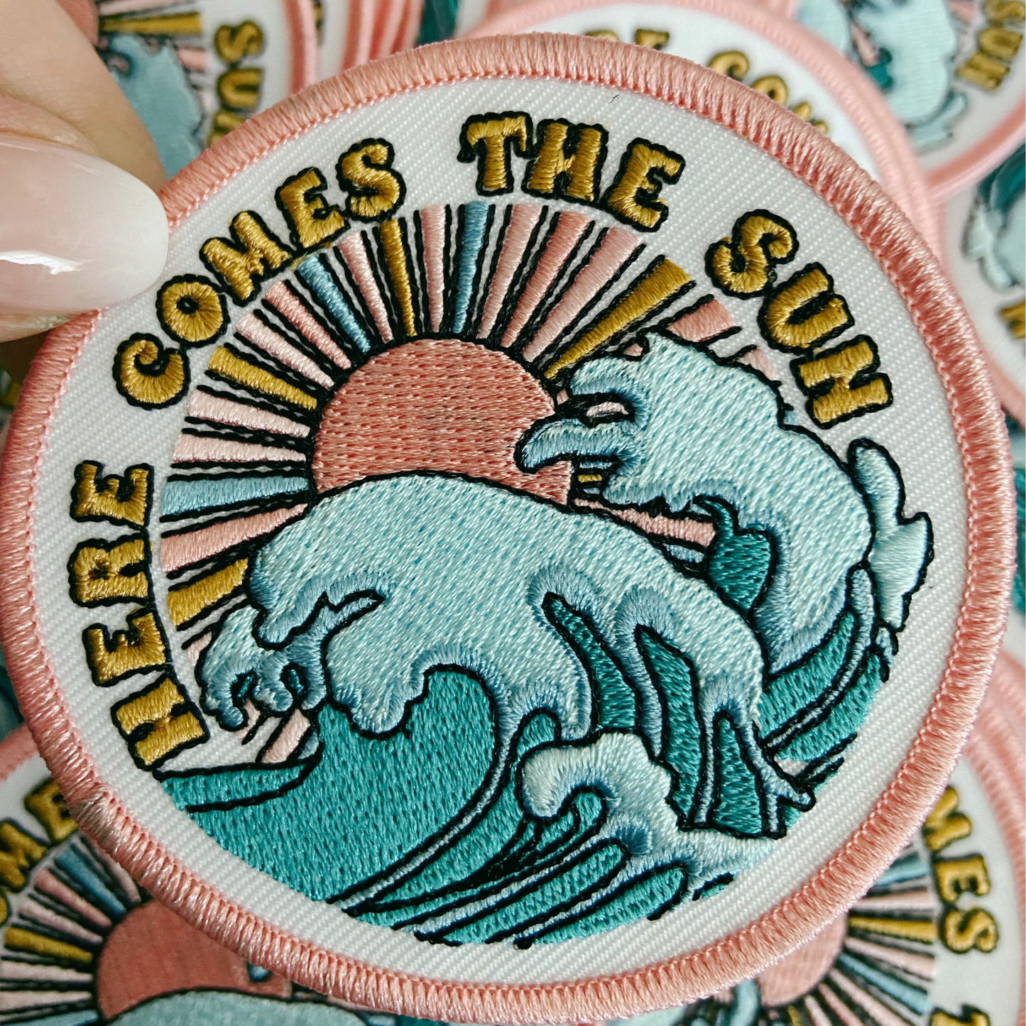 3" Here Comes The Sun -  Embroidered Hat Patch