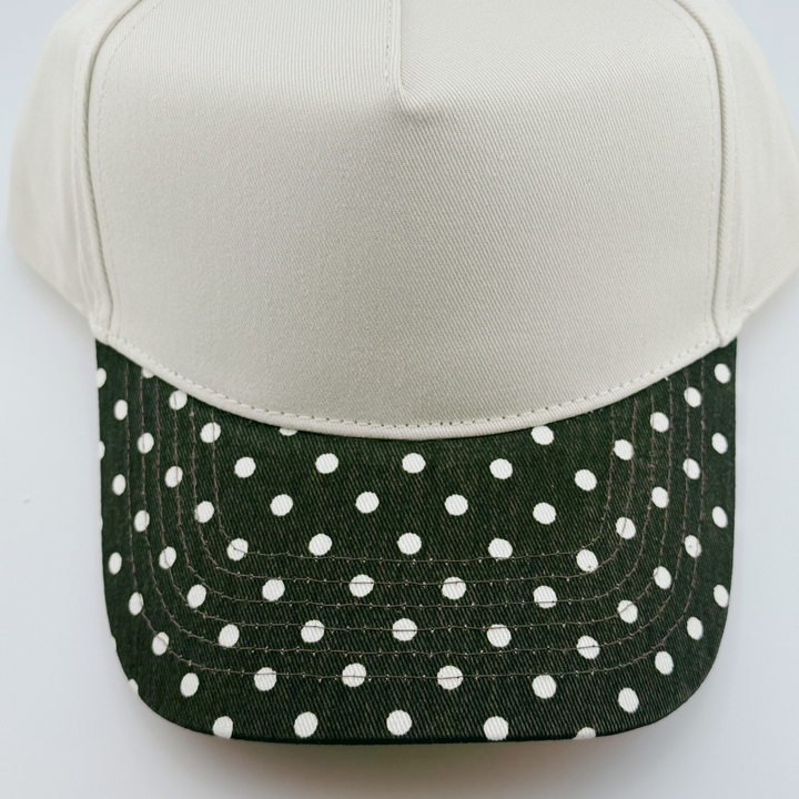 TEELUX - Cotton Structured Hat Blank -  SNAP BACK - Brown Polkadot