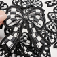 2" Checkered Black & White  Bow -  Embroidered Hat Patch