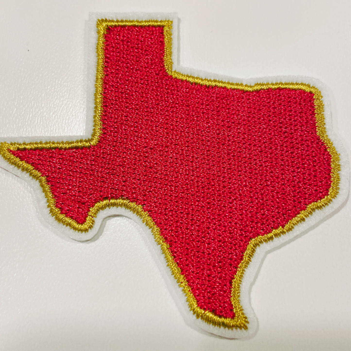 2.5" Texas in Pink and Gold -  Embroidered Hat Patch