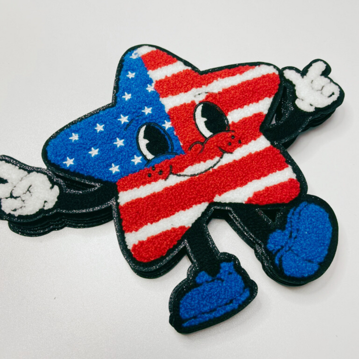 Patriotic Star  - Chenille Patch (10" x 8")