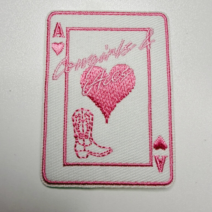 2.5" Cowgirls &amp; Aces Card  -  Embroidered Patch