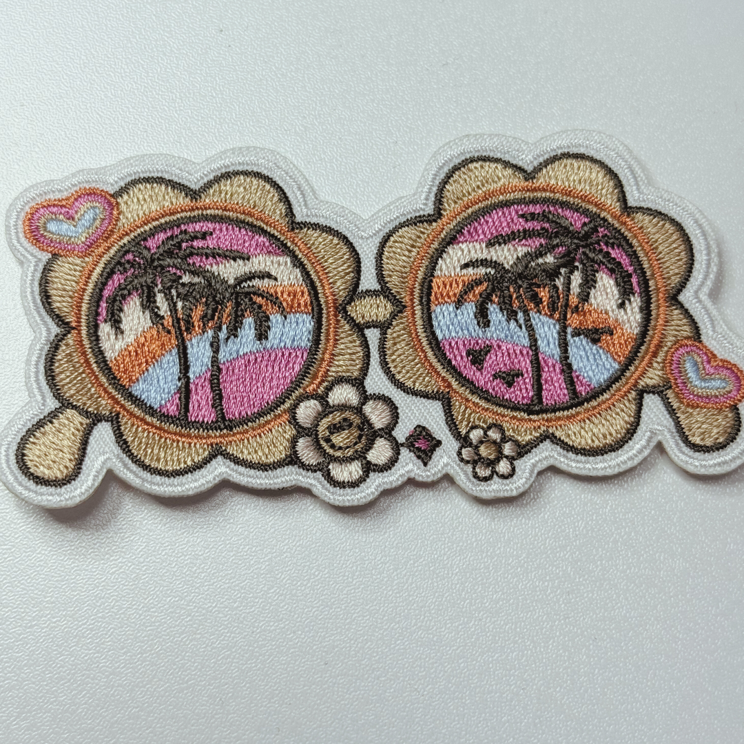3.5" Groovy Sunglasses   -  Embroidered Hat Patch
