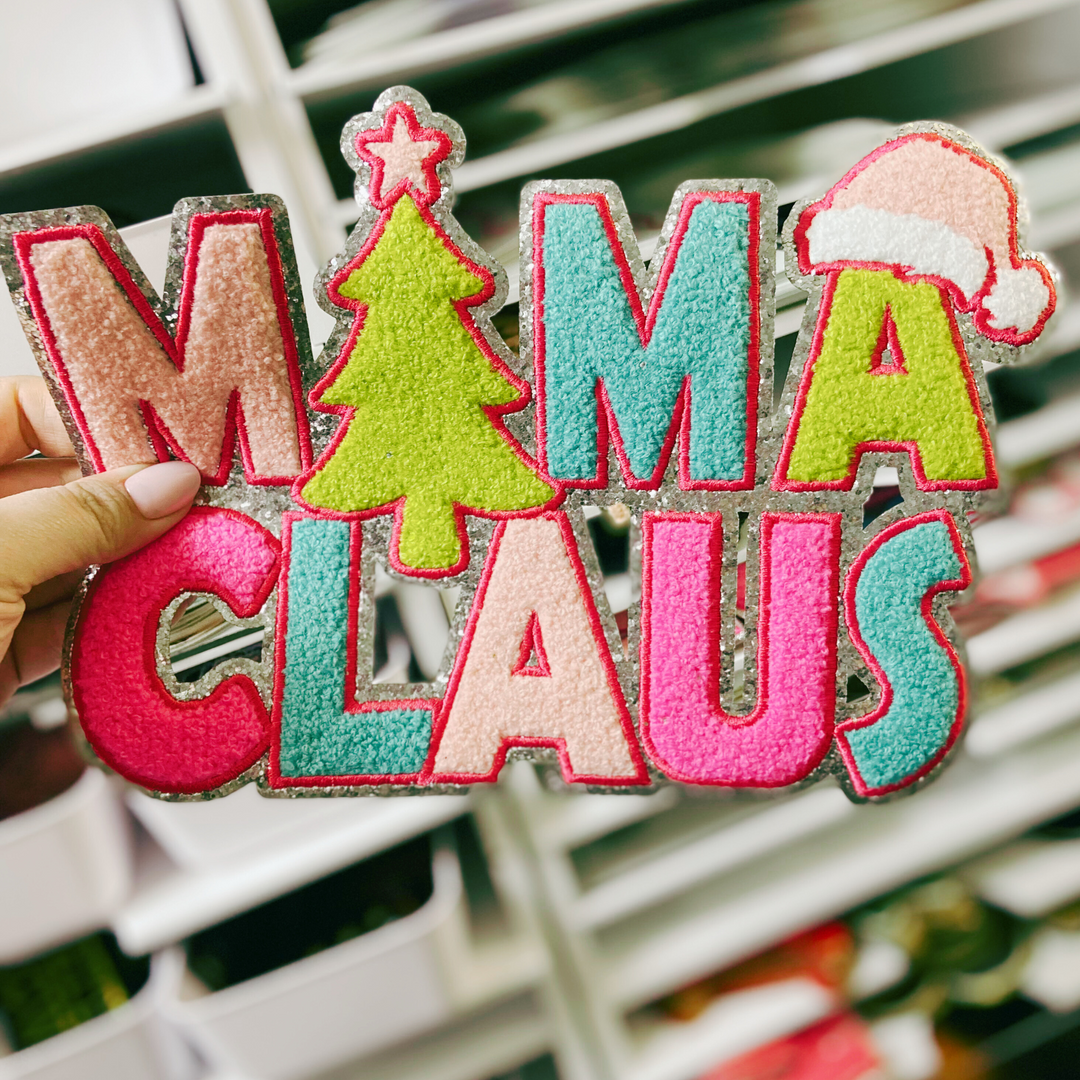 10.5" Mama Claus - Chenille Patch ( TWO COLOR OPTIONS)