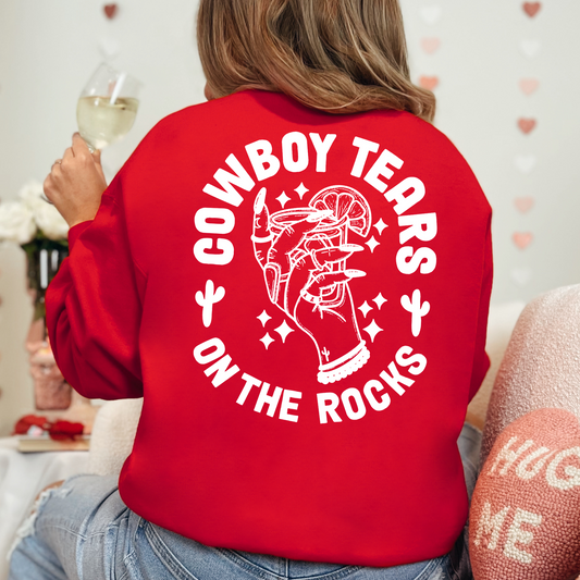 (Shirt not included) Cowboy Tears on The Rocks, In White - Screen print Transfer