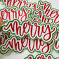 4" Merry in Red & Green  -  Embroidered Hat Patch