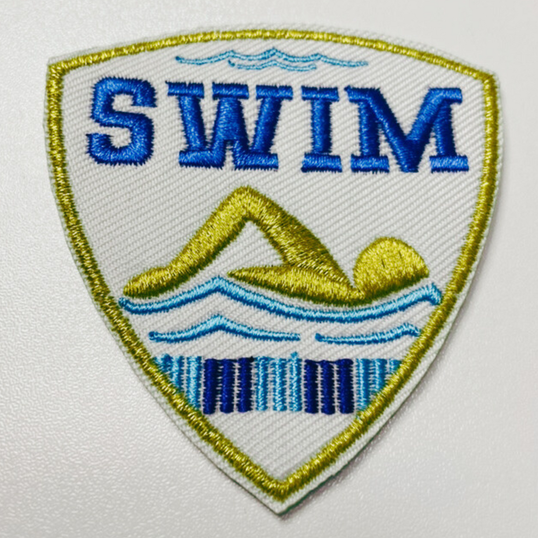 3" SWIM  -  Embroidered Hat Patch