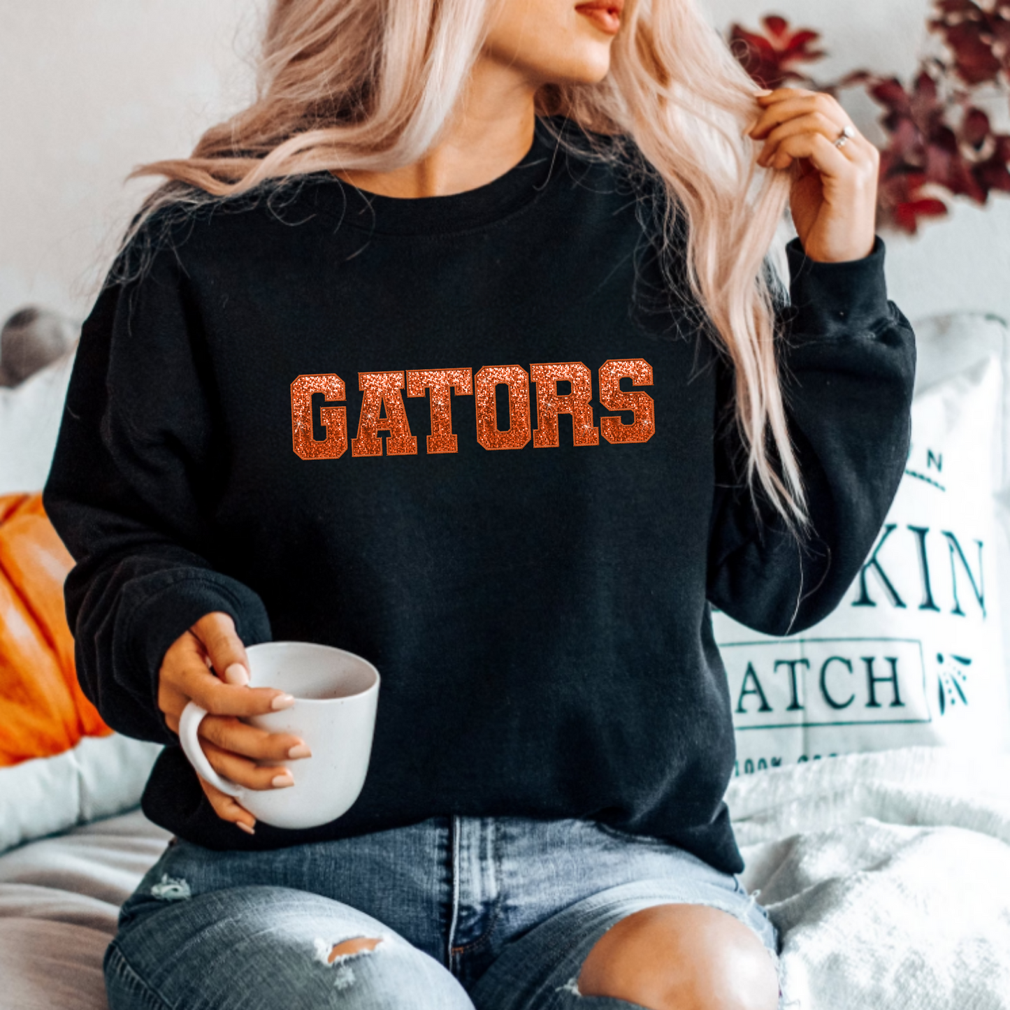 (shirt not Included) Faux Sequin Florida Gators- Clear Film Transfer