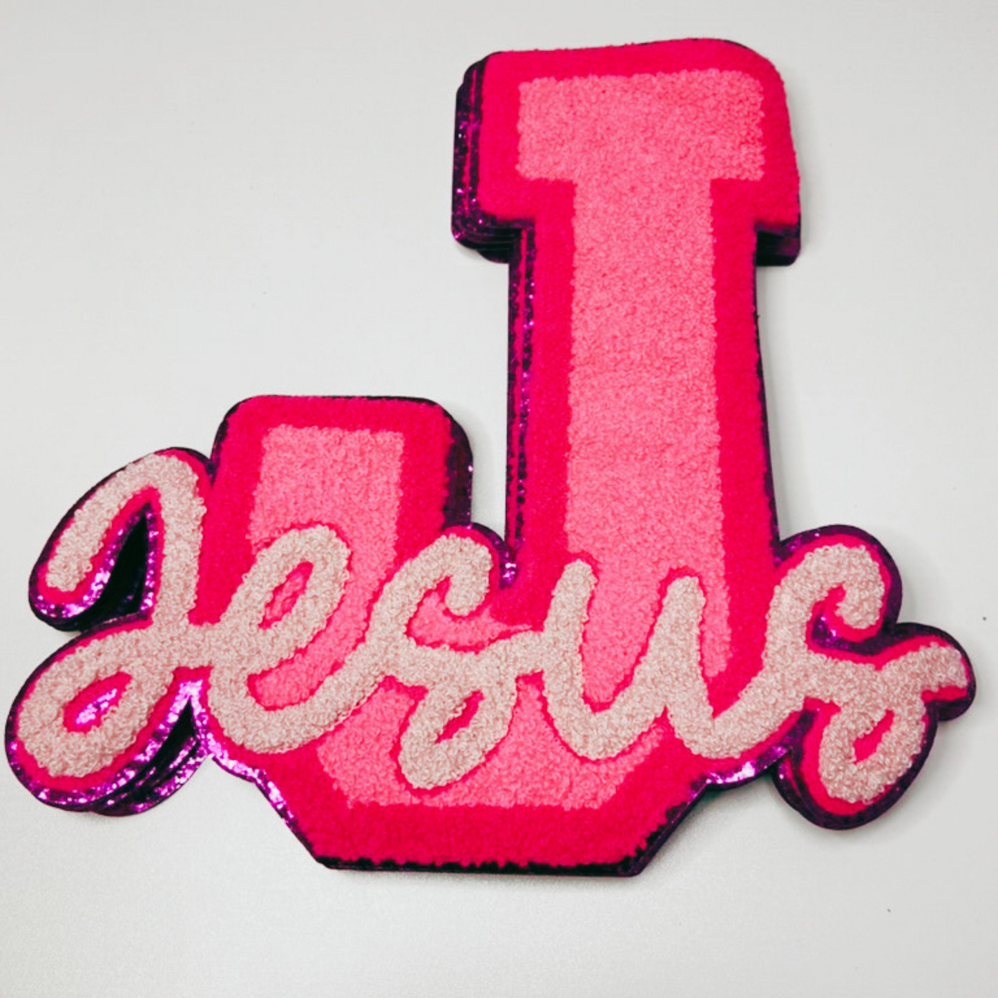 11” Jesus in PINK - Chenille Patch