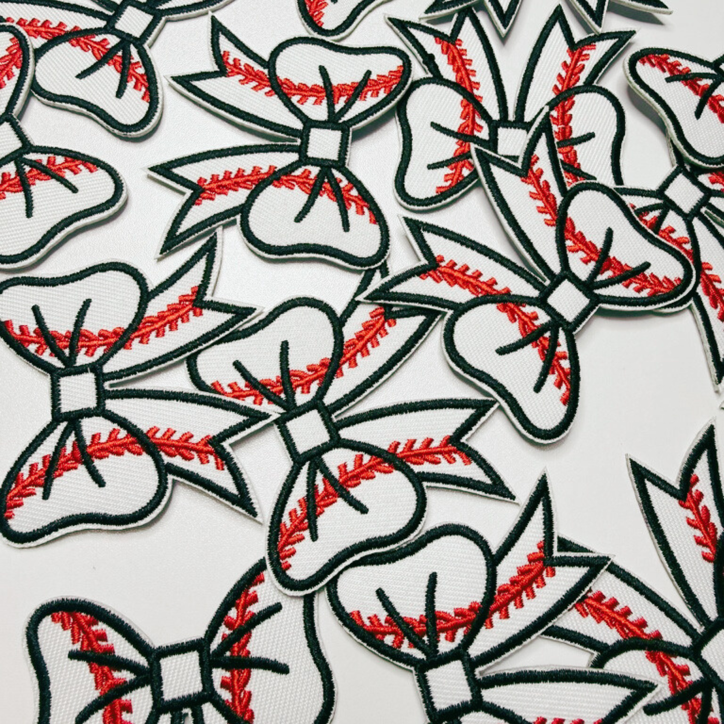 2.5” Baseball Bow -  Embroidered Hat Patch