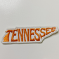 3" Tennessee State -  WHITE & Orange -  Embroidered Hat Patch