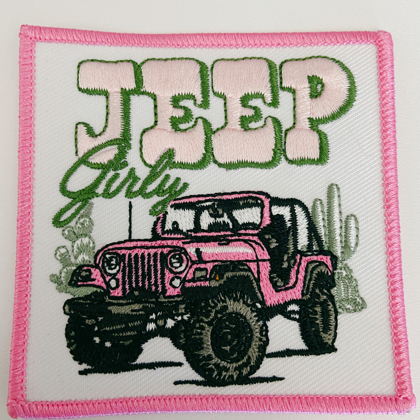 3" JEEP Girly  -  Embroidered Hat Patch