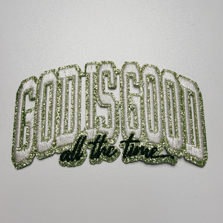 3.5" God Is Good (GOLD) -  Embroidered Hat Patch