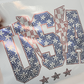 4" USA w Lightning SPANGLE - COLD PEEL (perfect for hats)