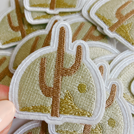 2.5" Tall Cactus  -  Embroidered Hat Patch