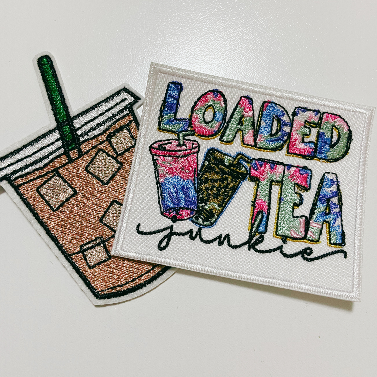 3" Loaded Tea Junkie  -  Embroidered Hat Patch