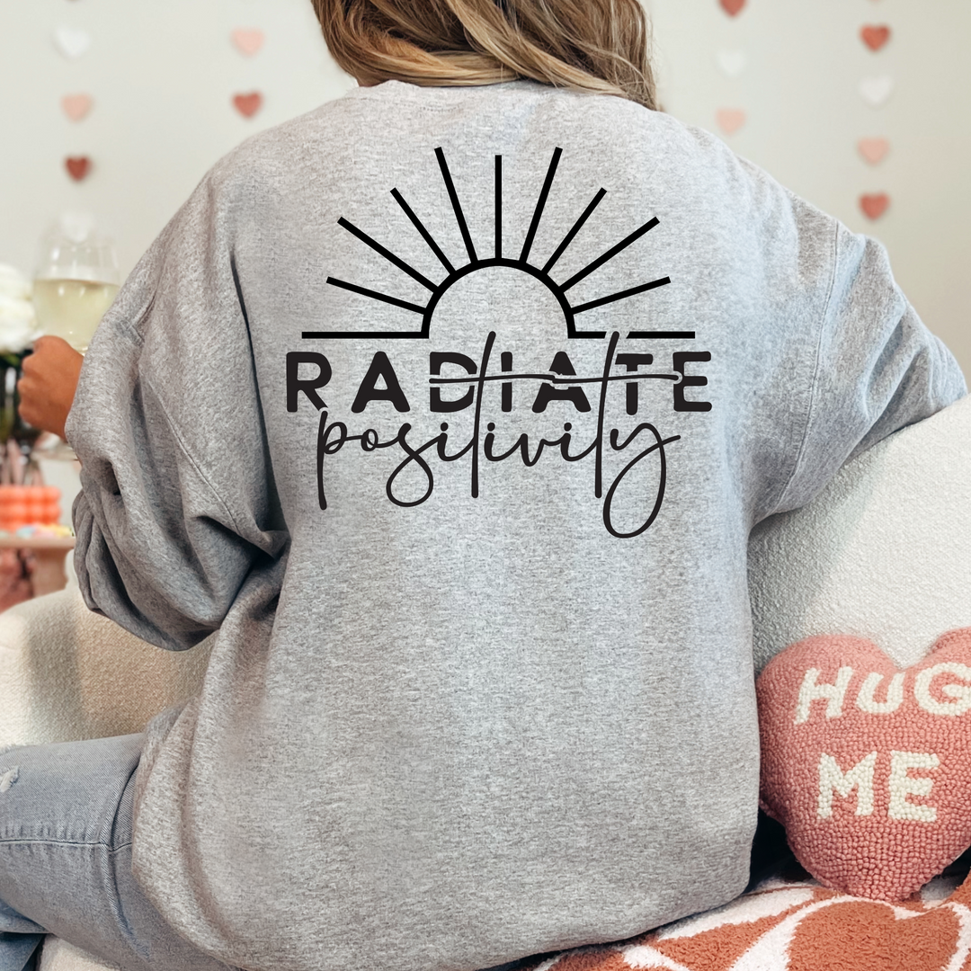 (shirt not included) Radiate Positivity - in BLACK - Screen print Transfer