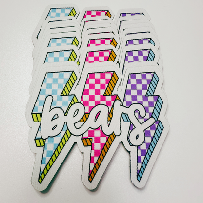 4.25" BEARS w lightning -  WOVEN  Patch