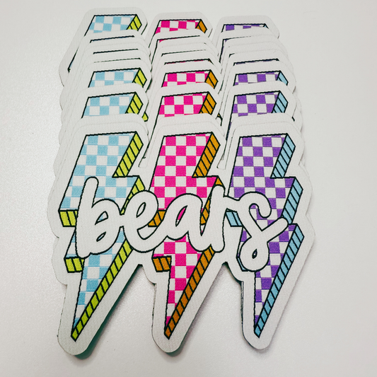 4.25" BEARS w lightning -  WOVEN  Patch