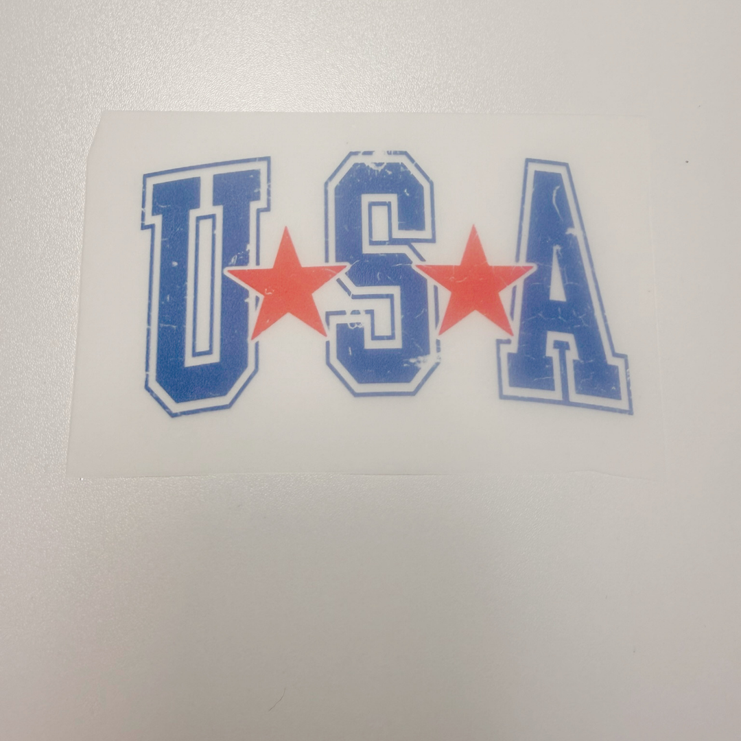 4" USA  - Hat / Pocket Size Transfer  - DTF COLD PEEL