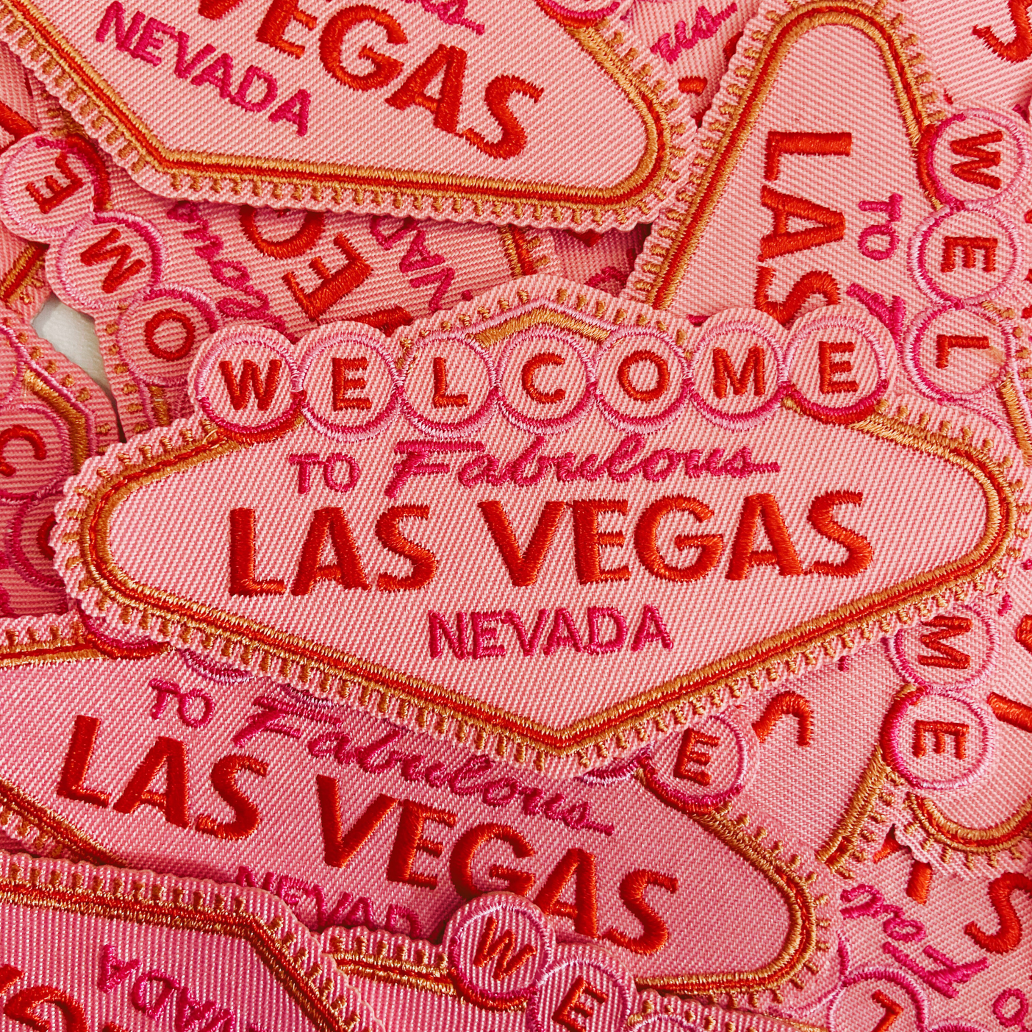 3.5 " Welcome to Fabulous LAS VEGAS -  Embroidered Hat Patch