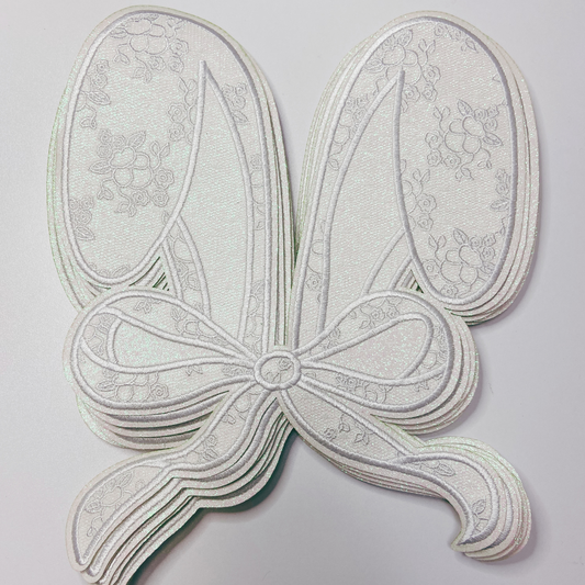Bunny ears w Sparkle Lace Detail  - Embroidered  Patch