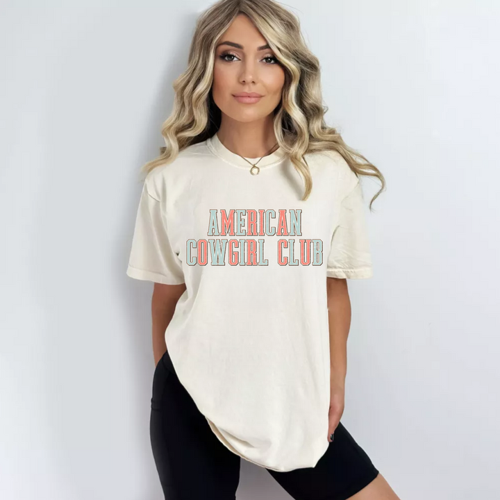 (shirt not included) American Cowgirl Club -  DTF ( HOT PEEL)