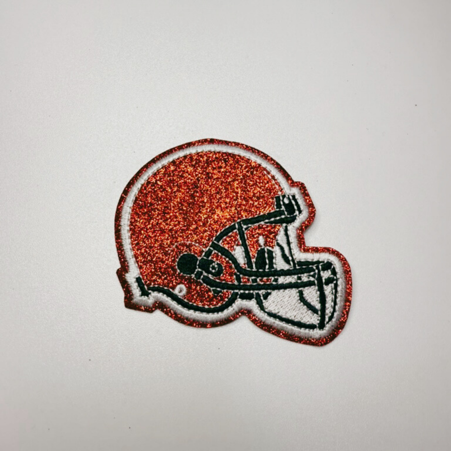 3" Football Helmet in Glittered Embroidered Patch - Hat patch