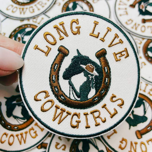 3" Long Live Cowgirls - Embroidered Hat Patch