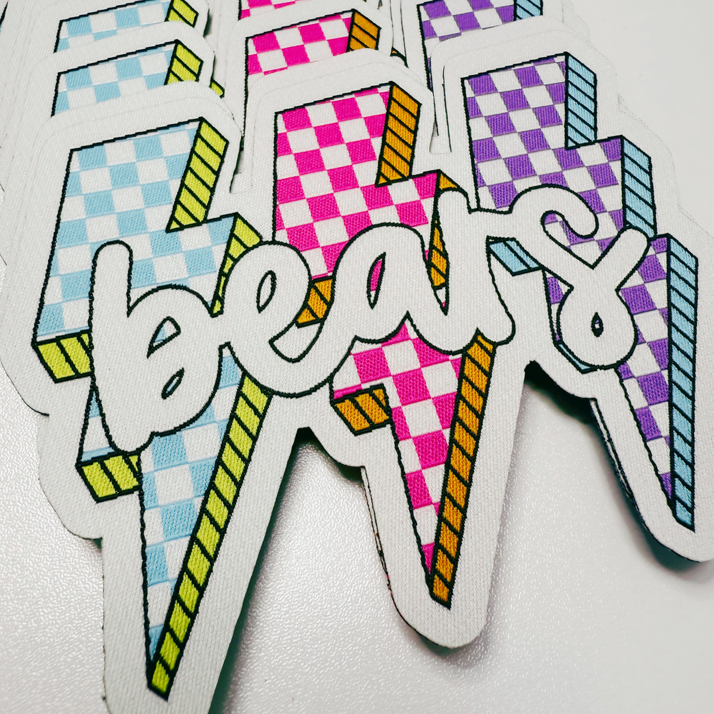 4.25" BEARS w lightning -  WOVEN  Patch