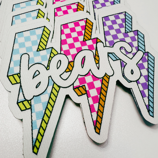 4.25" BEARS w lightning -  WOVEN  Patch