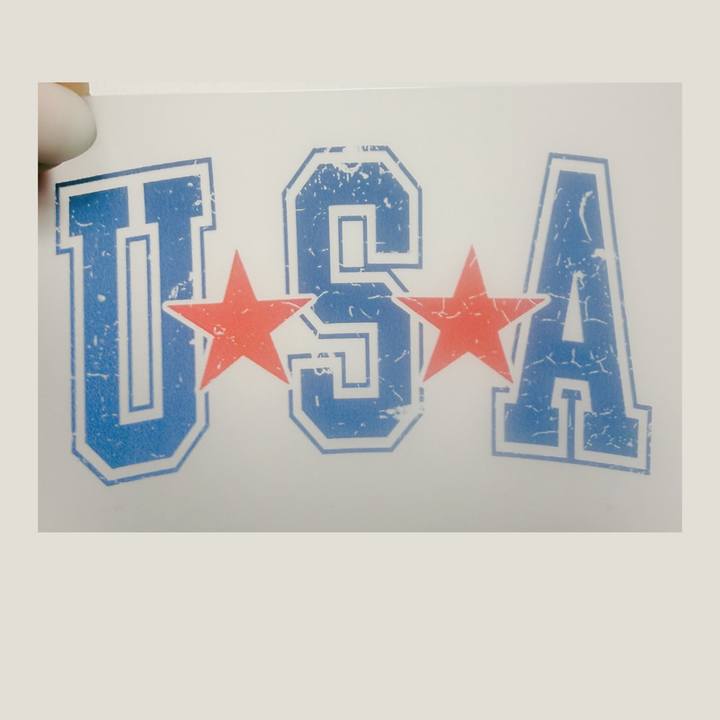 4" USA  - Hat / Pocket Size Transfer  - DTF COLD PEEL