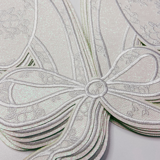 Bunny ears w Sparkle Lace Detail  - Embroidered  Patch