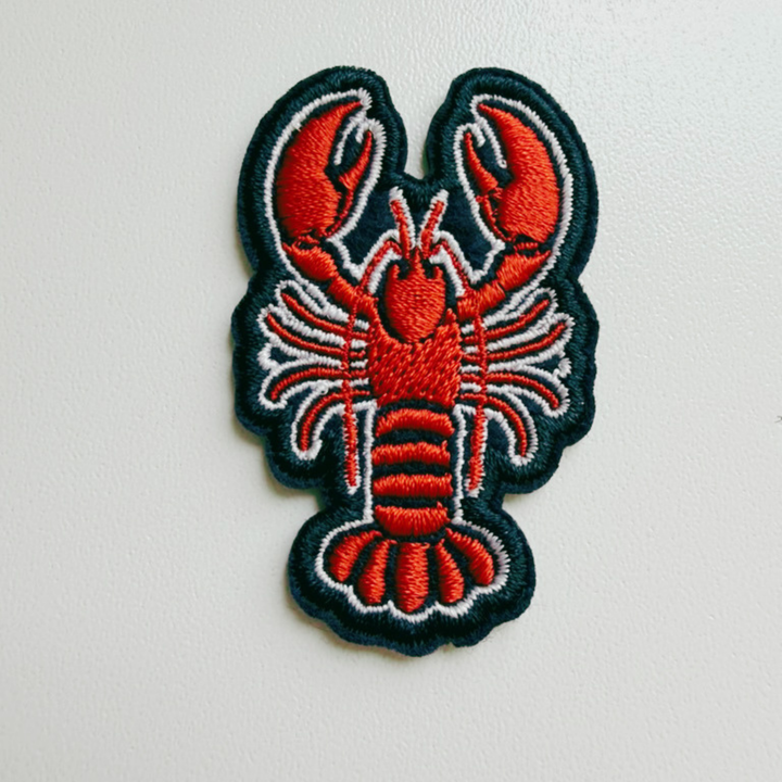 2" Red Lobster  -  Embroidered Hat Patch